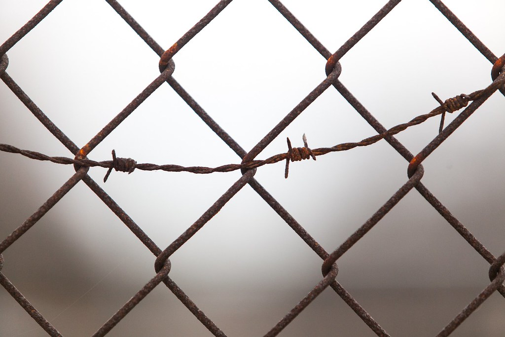 Prison Fence with Barbed Wire Prison or Jail fence outside… Flickr