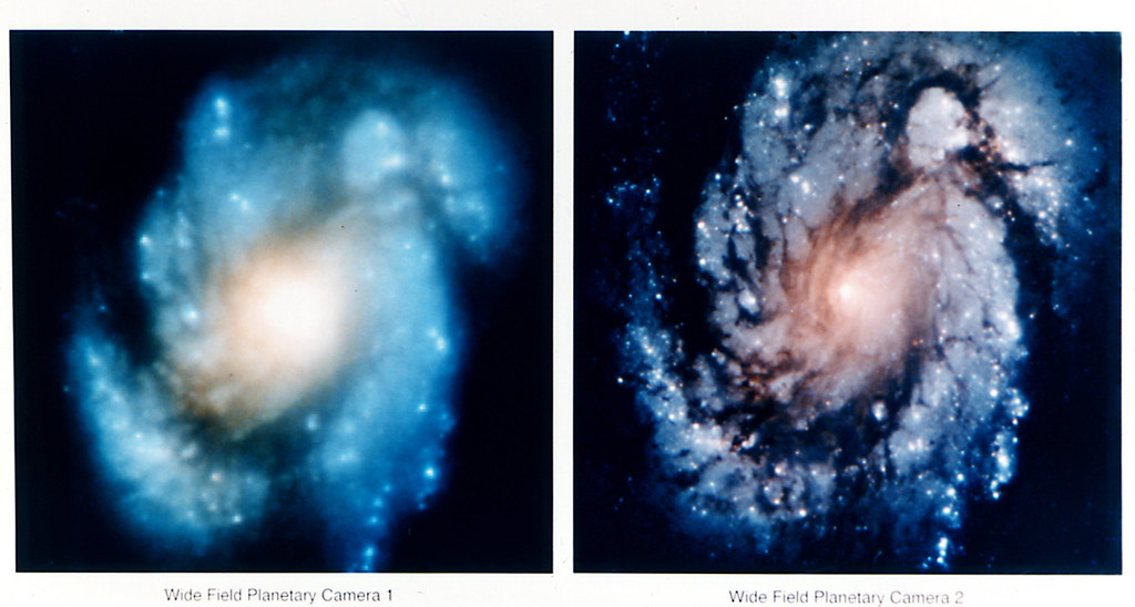 Hubble Images of M100 Before and After Mirror Repair Flickr