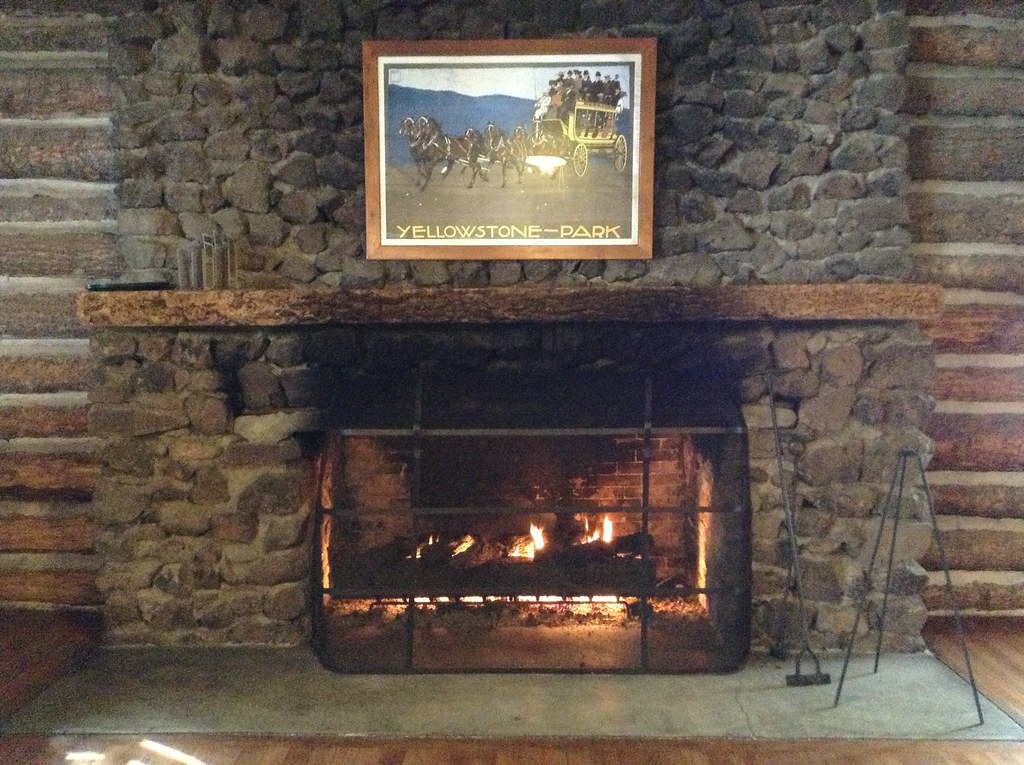 Fireplace, Roosevelt Lodge lounge, Yellowstone (iPad versi… Flickr