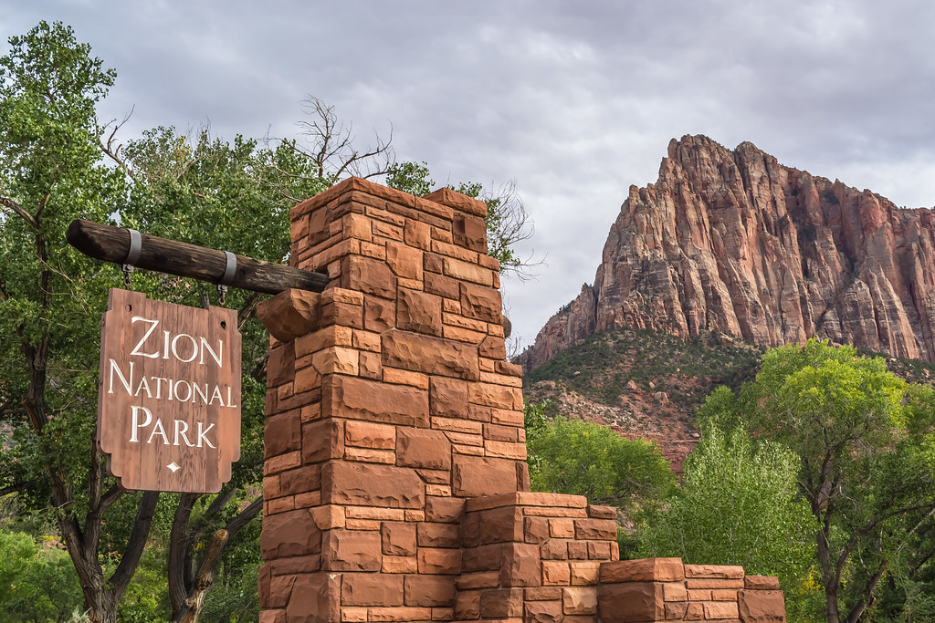 Zion National Park Sign Taken in Zion National Park Flickr