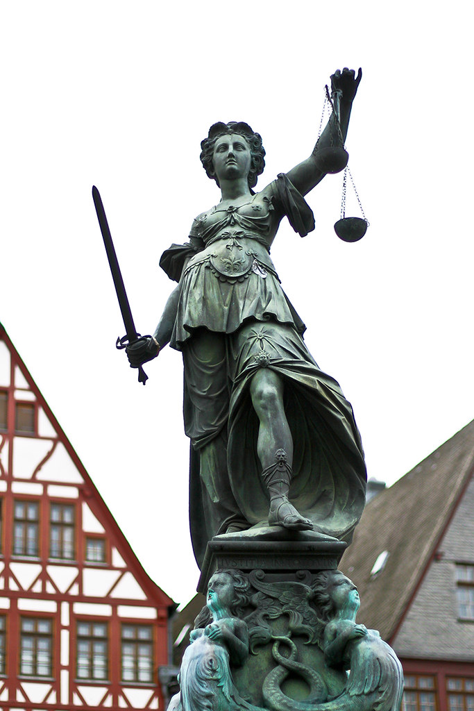 Statue Of Lady Justice In Frankfurt Germany Sculpture of… Flickr