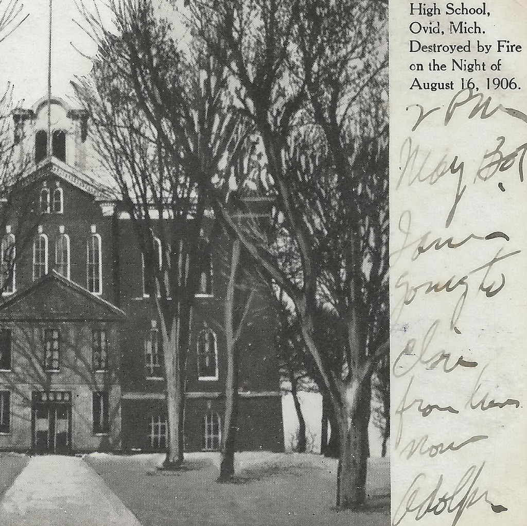 CEN Ovid MI 1907 Original High School Building that burned… Flickr