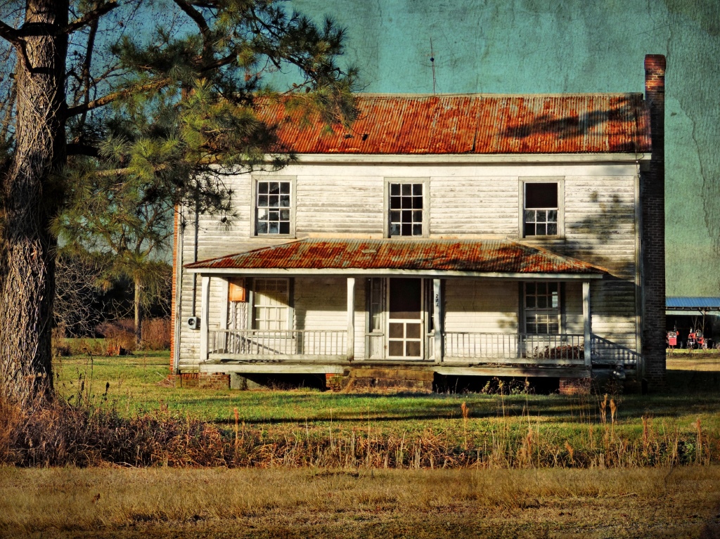 An Old Country Farm House in Afternoon Sun and Shadows Bayboro