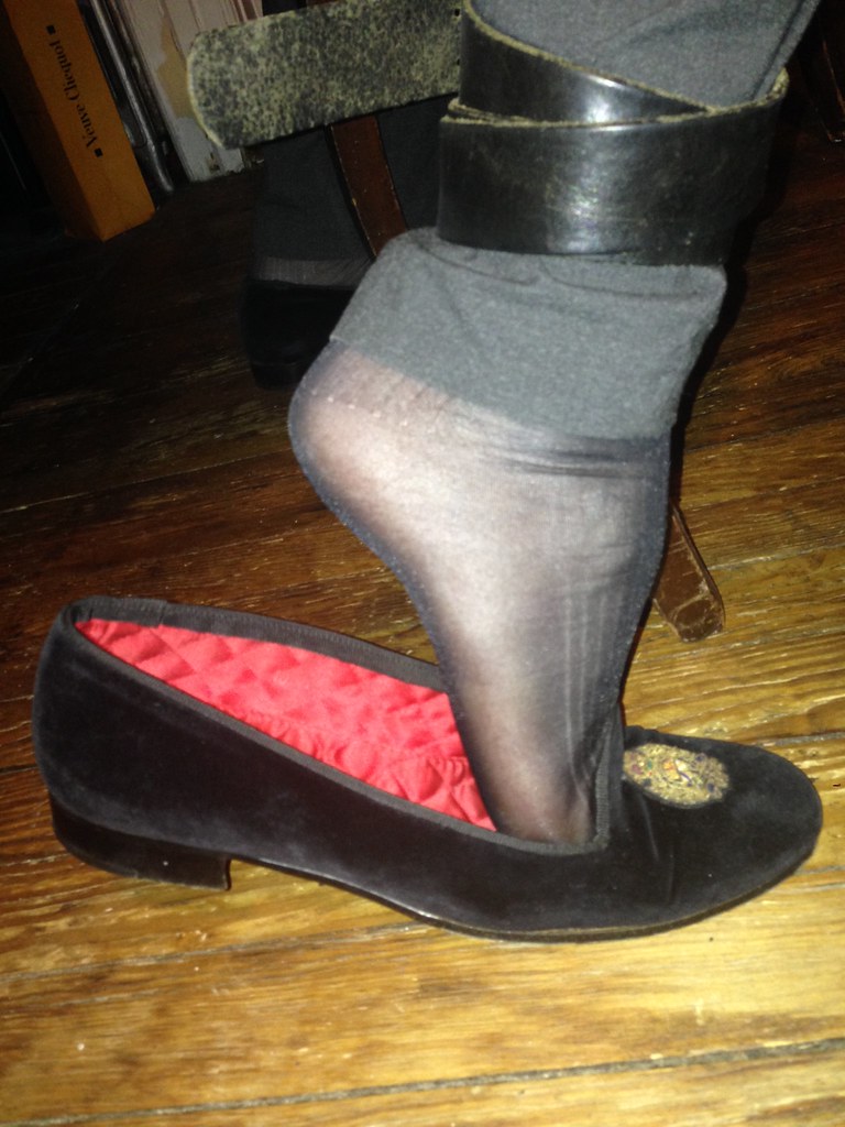 Bound to a chair leg In slippers and sheers Low Vamp Loafers Flickr