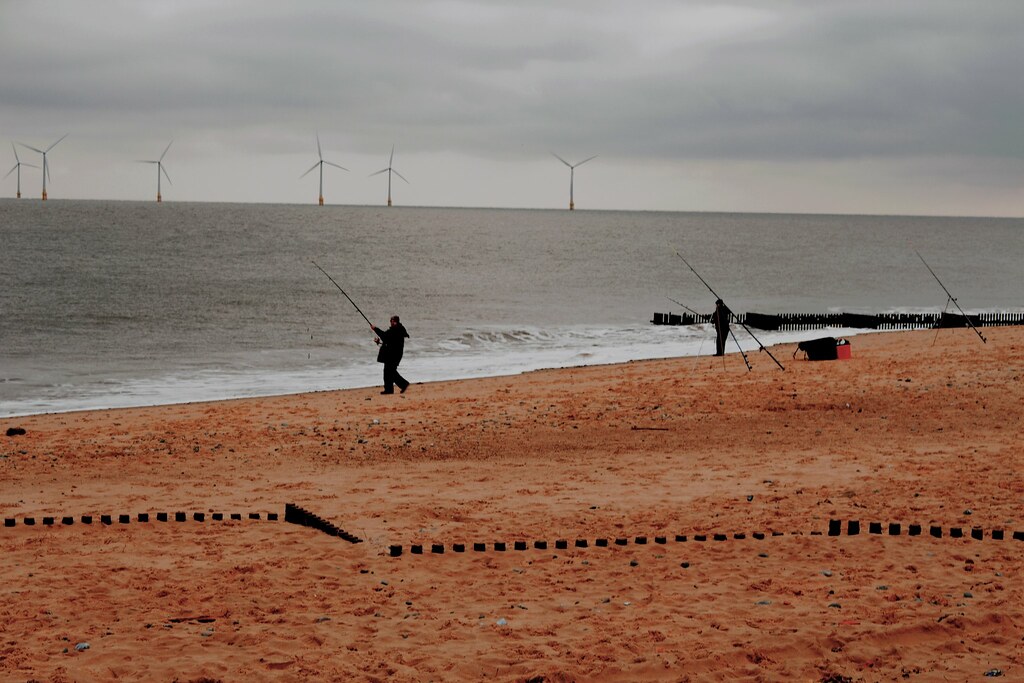 Fishing The beach at caister on sea Sheptonian Flickr