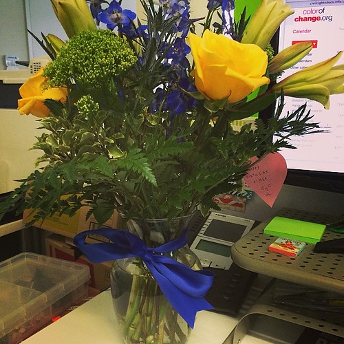 flowers delivered to me at work? nice job, parents! xoxo … Flickr