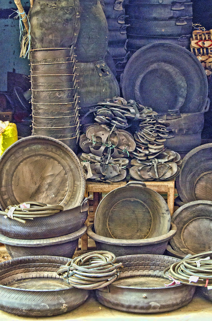 Flipflops and containers made from recycled tires Flickr