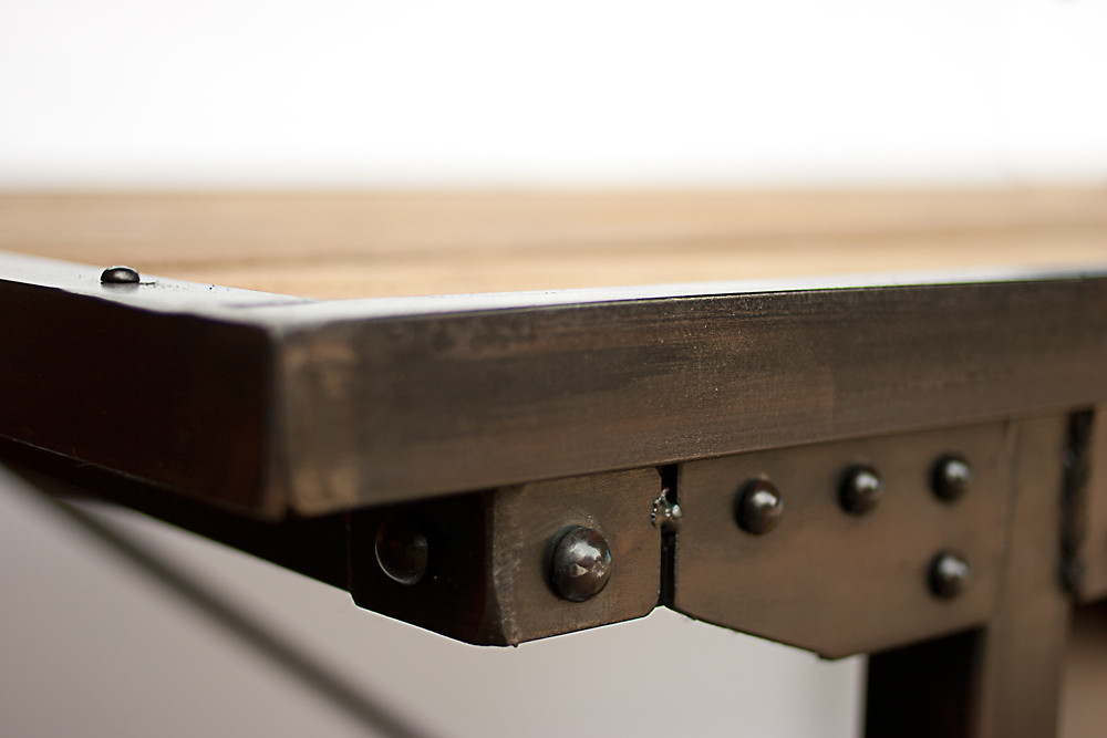 Reclaimed Oak and Steel Dining Table, Rivets Custom Indust… Flickr