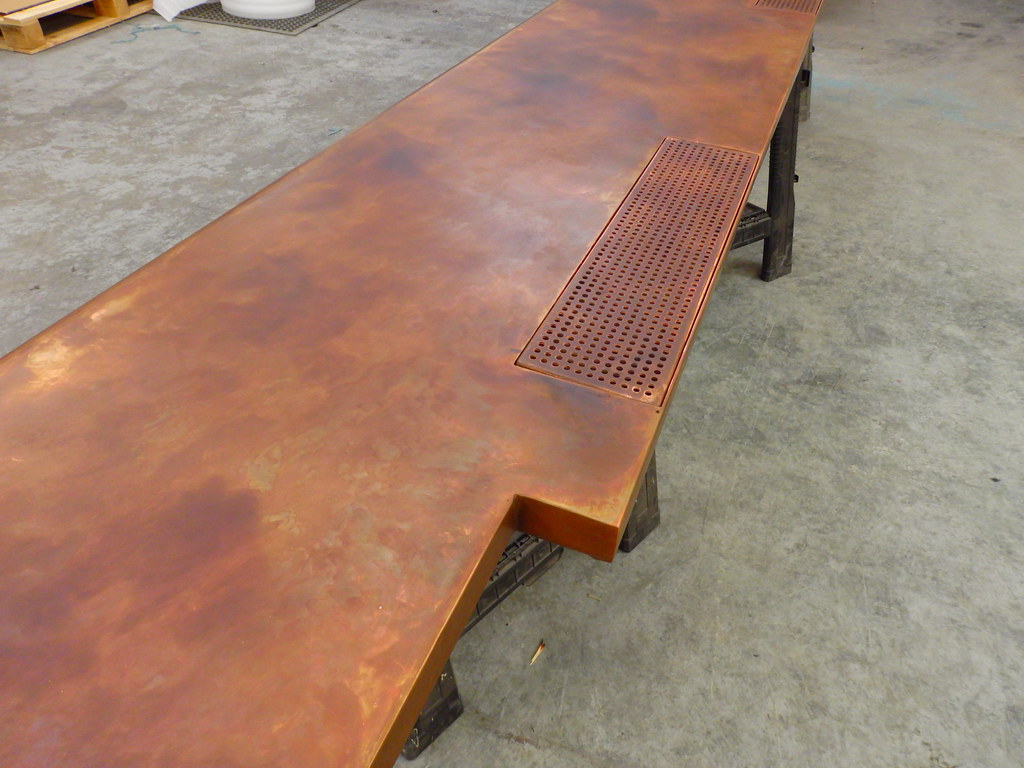 109 Aged Copper Bar Top with Integral Copper Drip Tray Flickr