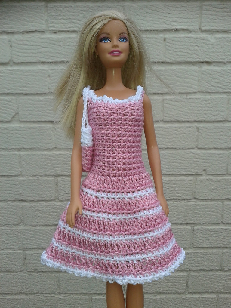 barbies crochet dress and bag pink and white crochet dress… Flickr