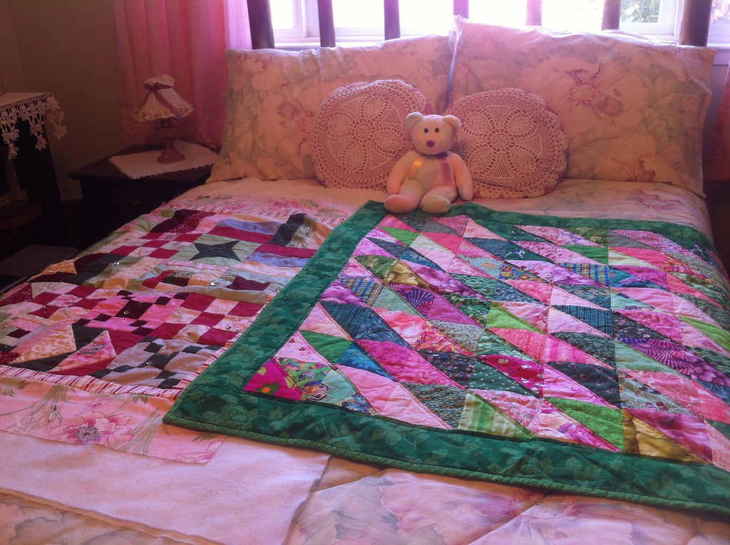 Pink & Green Quilts My Sampler Quilt & Winglion Diamond Qu… Pam