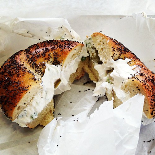 Poppyseed bagel, scallion cream cheese and... Poppyseed ba… Flickr