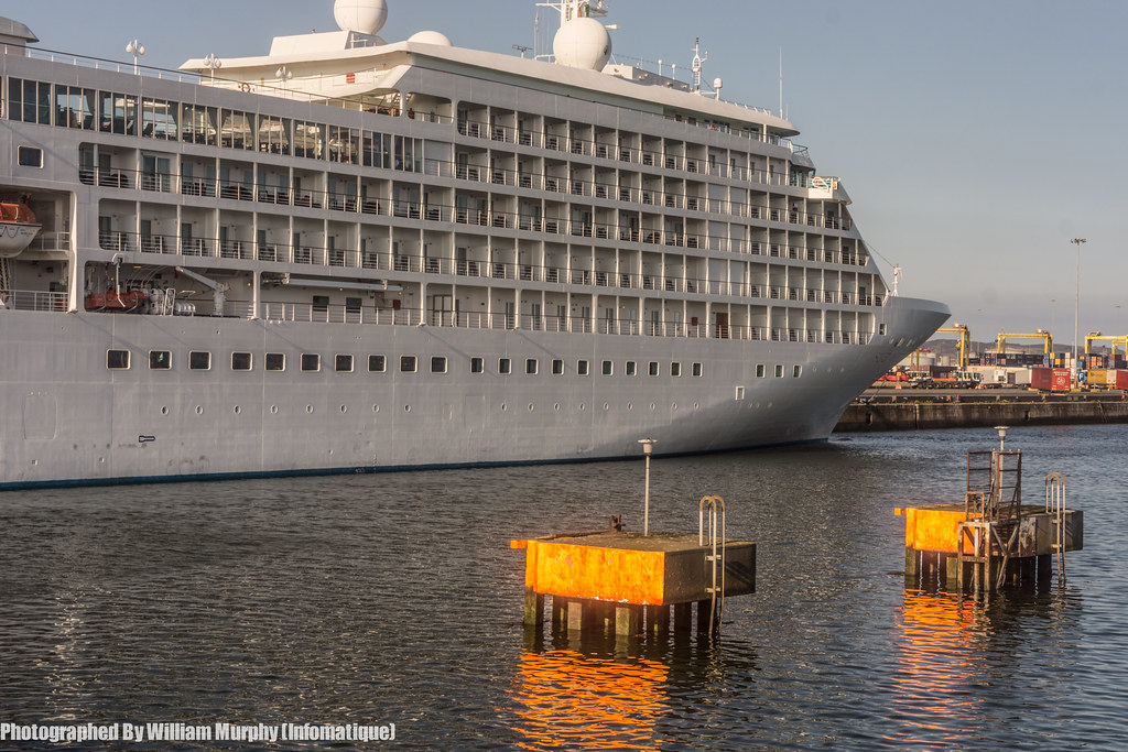 MV Silver Whisper Cruise Ship Photographed In Dublin Dockl