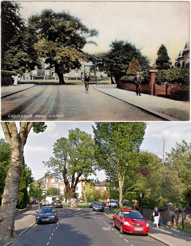 Carlton Road, Ealing, c1906 & 2014 Looking east towards ho… Flickr