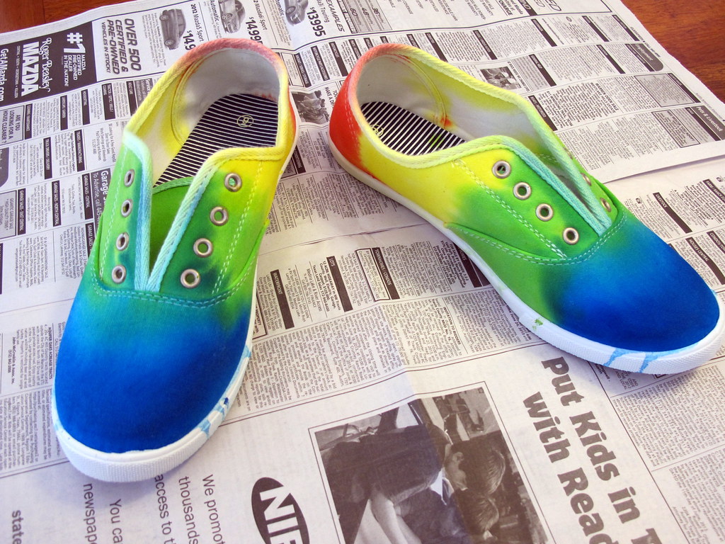 Tie Dye Shoes top view Tie dye on cheap Walmart white snea… Flickr