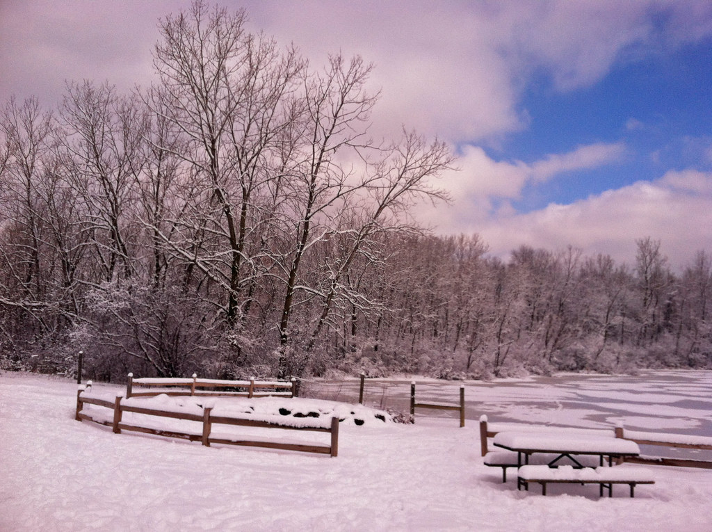 The pond in winter Prairie Wolf Dog Park, Lake Forest, Ill… Flickr