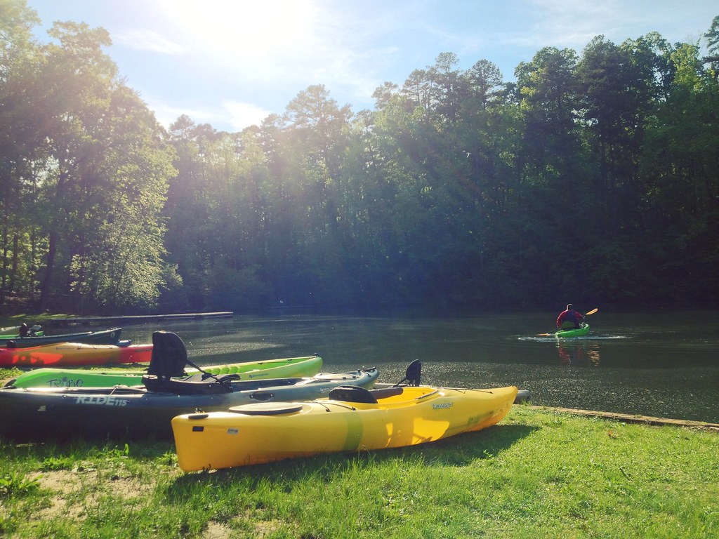 Kayak demos in Paris Mountain State Park Greenville South Carolina