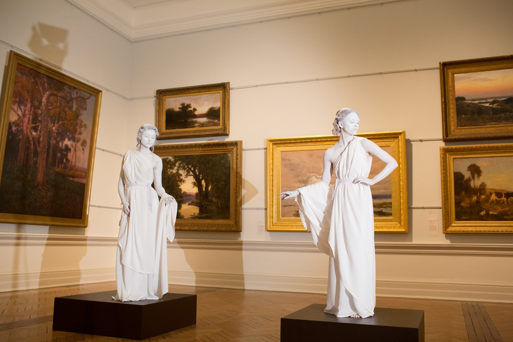 white costumes human statues Flickr