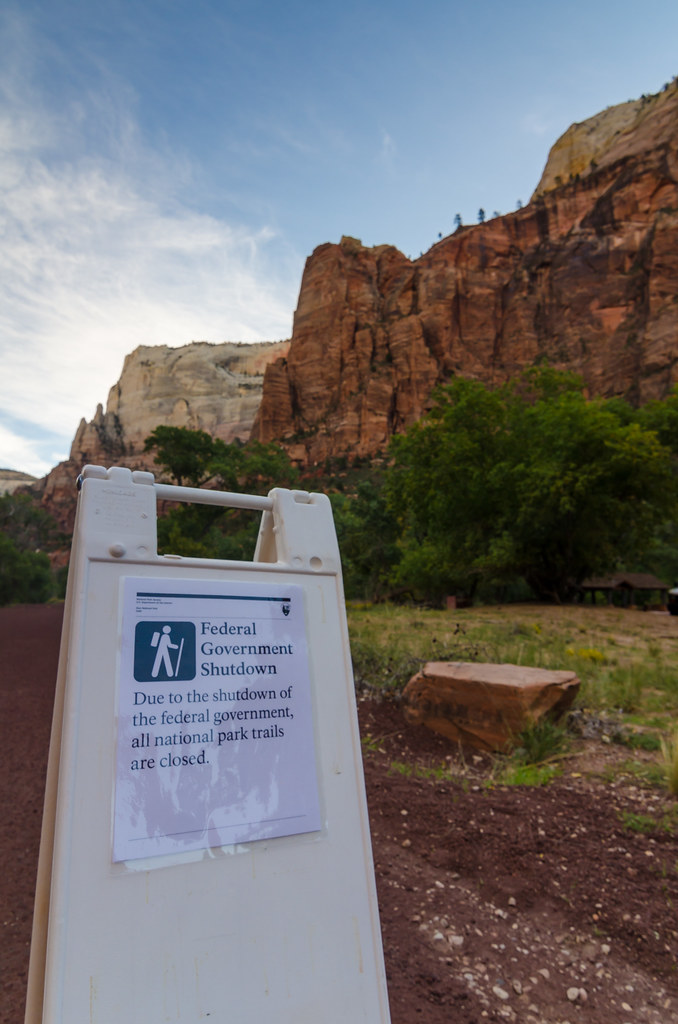 Zion National Park Closed Due to Government Shutdown Flickr