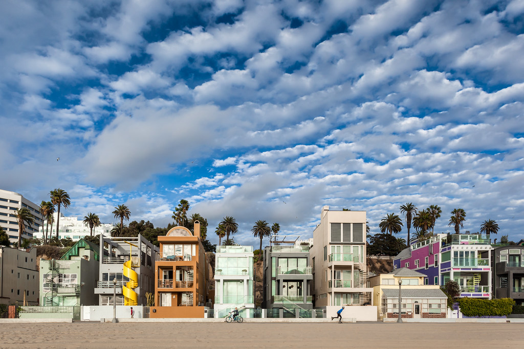 Santa Monica Beach Front Houses North of the Santa Monica Pier a