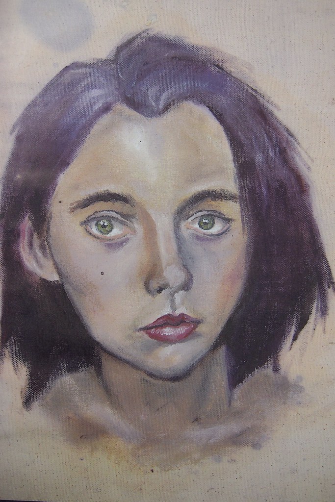 Oil on unprimed canvas, A3 fran barker Flickr