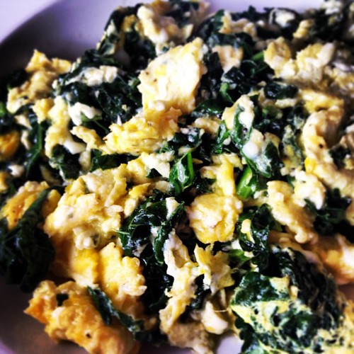 Paleo lunch today was 4 egg & 4 sautéed kale leaf scrambl… Flickr