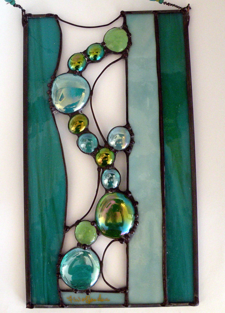 Turquoise Waters This lovely 5 1/2" x 10" art glass panel ??? Flickr