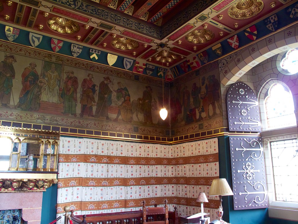 Study, Cardiff Castle The wall hangings are recreations of… Flickr