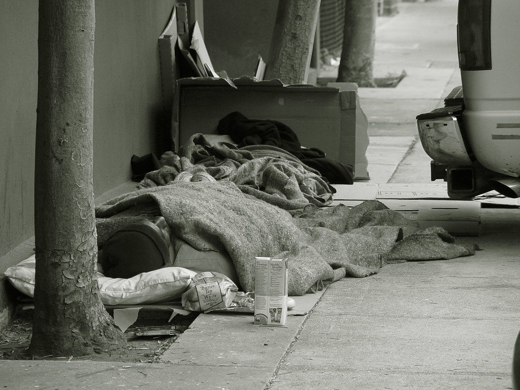 Homeless sleeping on the sidewalk Homeless sleeping on the… Flickr