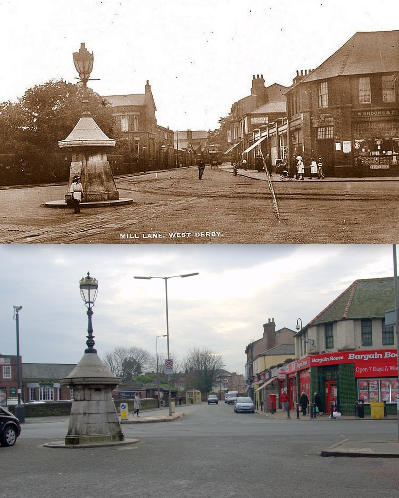 Mill Lane, West Derby, 1900s and 2016 All these photos can… Flickr