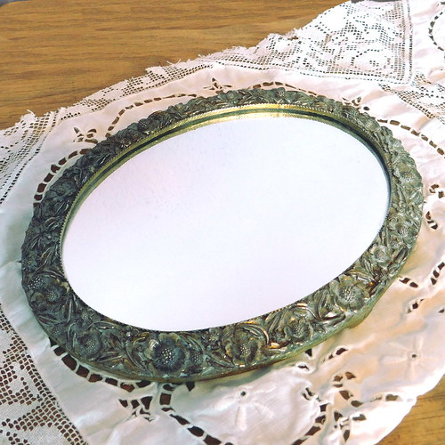 Vintage Ornate Molded Brass Mirror Vanity Tray karalennox Flickr