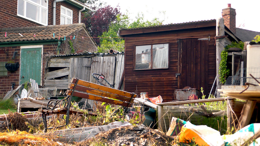 Garden sheds, Whitton, North Lincolnshire, England, 2014 Flickr