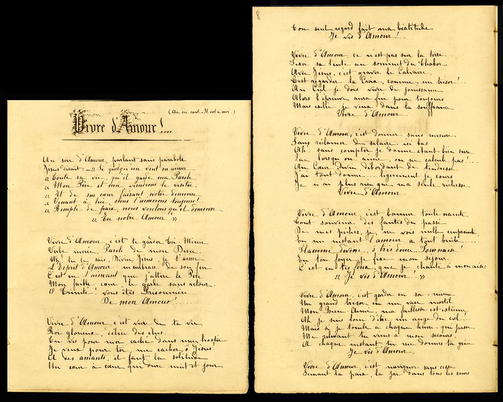 Vivre d'amour, manuscrit de Sainte Thérèse de Lisieux (PN1… Flickr