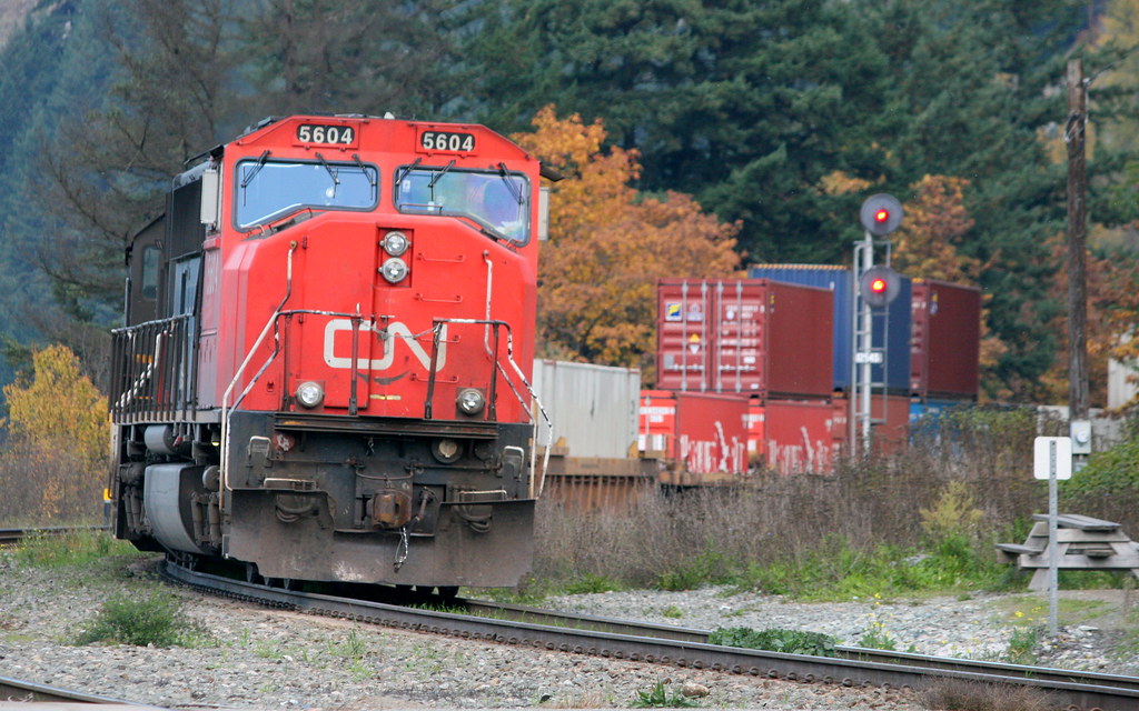 CN stack train, Boston Bar, BC Owen Laukkanen Flickr