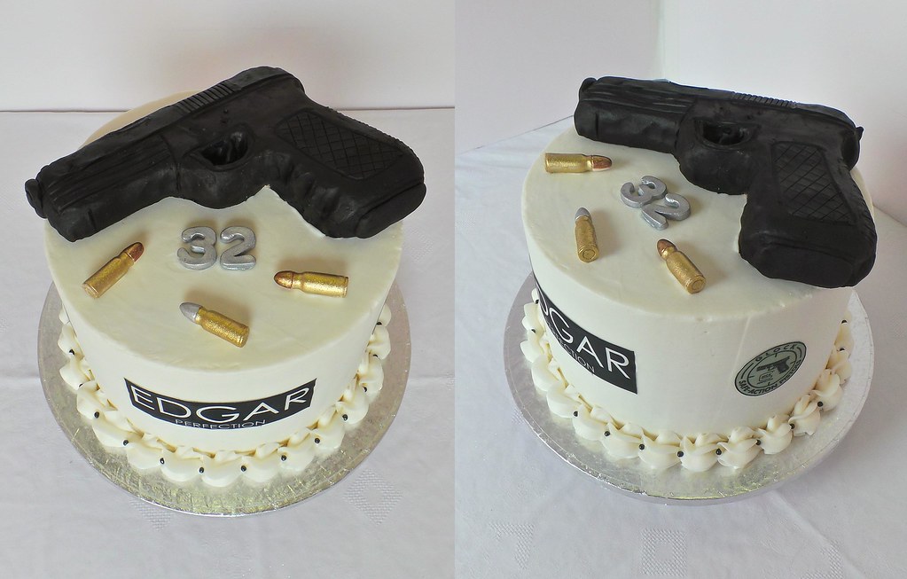 Glock Pistol themed birthday cake Pistol was made out of r… Flickr