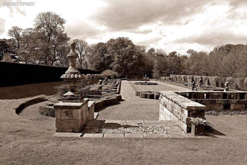 seaton delaval hall gardens sepia Stephen Flickr