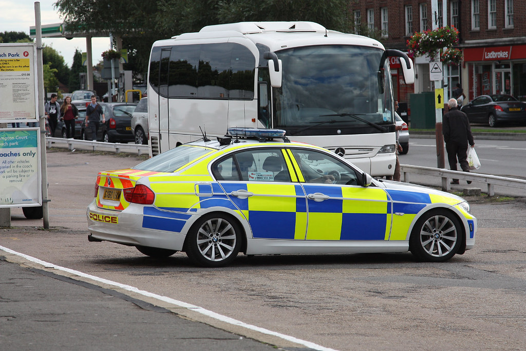 Police Beemer Near the Hampton Court Rail Station. Insomnia Cured