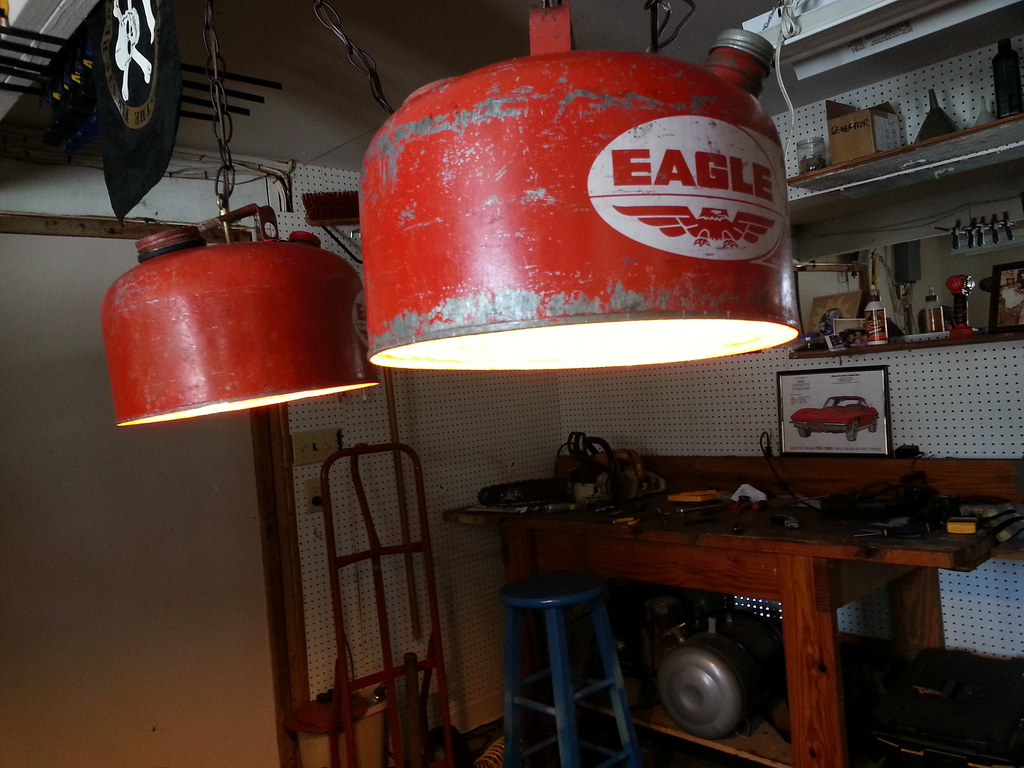 Gas Can Hanging Lamp Project Repurposing old gas cans into… Flickr