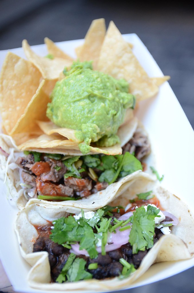 Beef, black bean taco, corn chips and guacamole AUD15 cl… Flickr