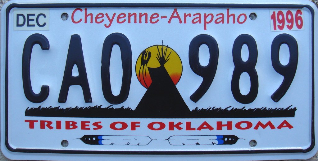 CheyenneArapaho Tribes License Plate Oklahoma. One (rear)… Flickr