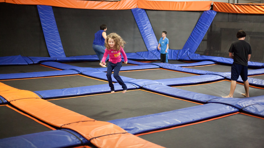 Indoor Trampoline Park Julie jumping around the indoor tra… Flickr