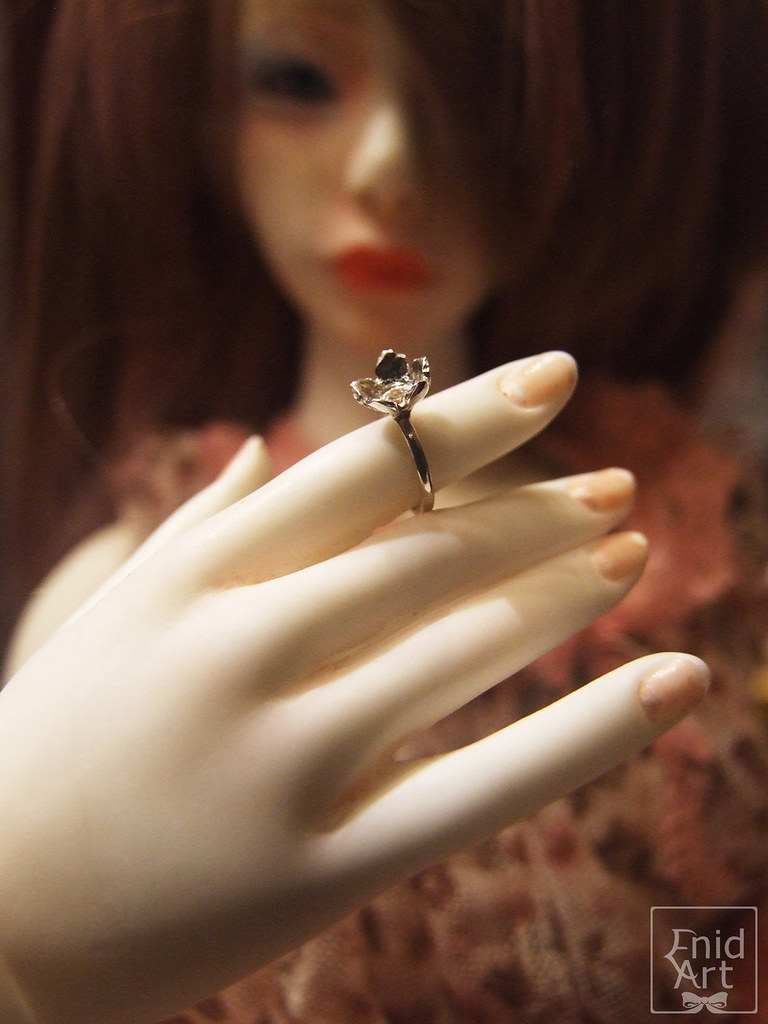 Flower doll ring Custom sterling silver doll ring I made Enidart