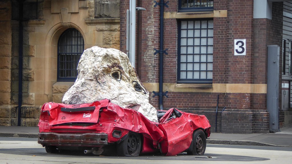 Still Life With Stone and Car Interesting sculpture found … Flickr