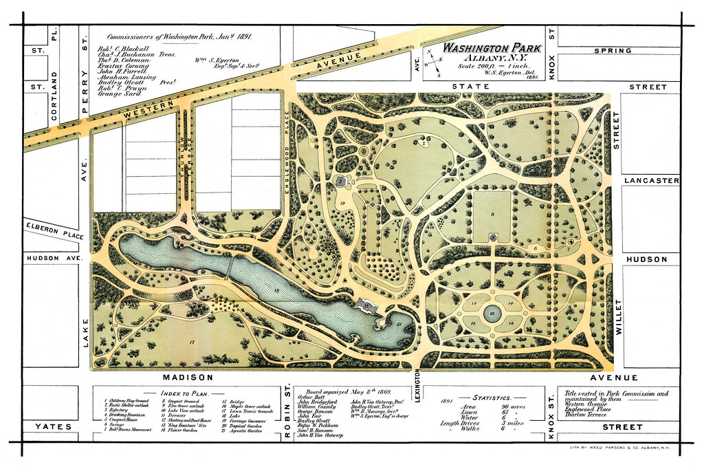 Washington Park Map 1891 albany ny AlbanyGroup Archive Flickr