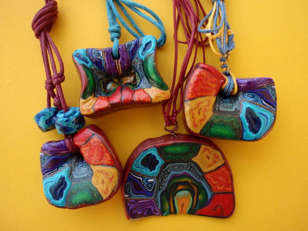 polymer clay pendants polymer clay pendants Flickr