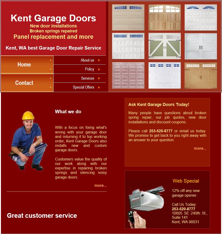 kent cl ad Kent Garage Doors repairs dents, motors, spring… Glenn