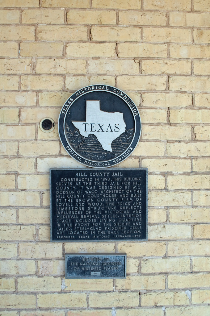 Hill County Jail Historical marker in Hillsboro, Texas stevesheriw
