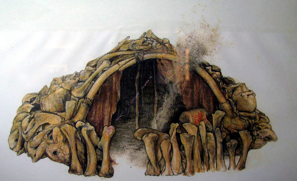 Paleolithic. Reconstruction of Mammoth Bone House from Mez… Flickr