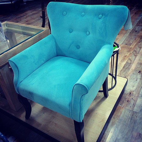 Smitten over this upholstered ocean blue velvet chair from… Flickr