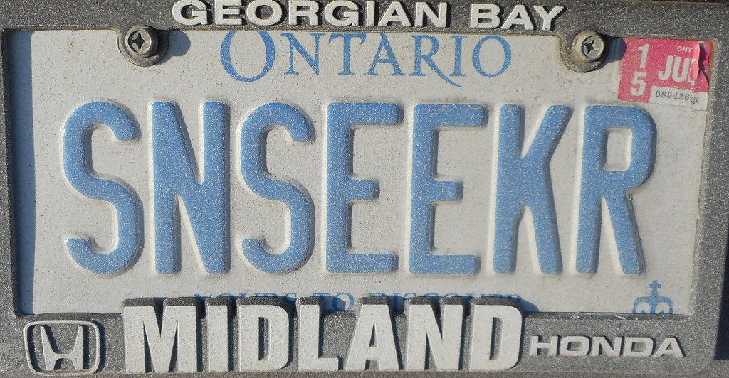 SNSEEKR Sun Seeker Vanity license plate, Ontario B C Flickr
